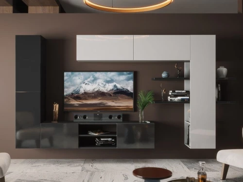 Тумба ТВ «Альда 2Д» КМК 0782.6, черный/черный глянец