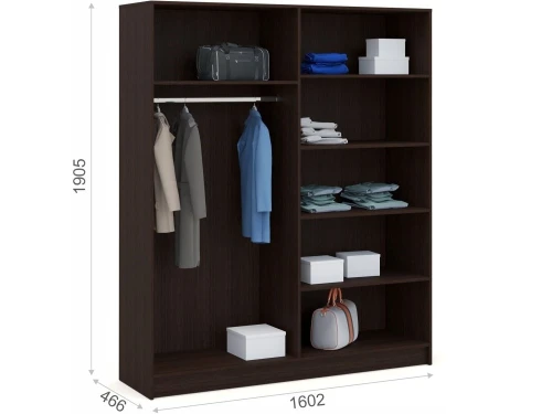 Шкаф «Алена» 4дв с зеркалом, Венге/Дуб молочный