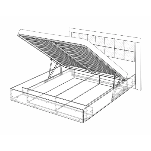 Кровать-5 с подъемным основанием 1800 экокожа Парма Нео лиственница темная