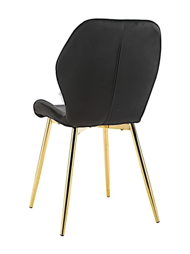 DC827 Стул мягкий, ЧЕРНЫЙ#G62-50 велюр, каркас металл золото КРУГЛЫЙ