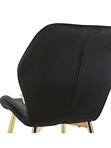 DC827 Стул мягкий, ЧЕРНЫЙ#G62-50 велюр, каркас металл золото КРУГЛЫЙ