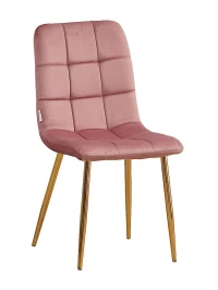 C919/DC809 Стул мягкий, ПЫЛЬНО-РОЗОВЫЙ#h44 велюр, каркас металл золото КРУГЛЫЙ