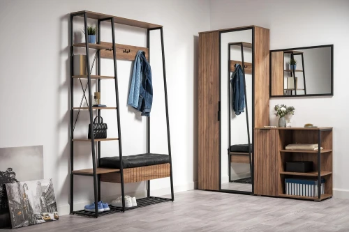 Гранд Прихожая 15.124 N Дуб Крафт табачный, Кожзам HOLST Black