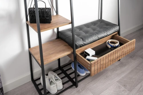 Гранд Прихожая 15.124 N Дуб Крафт табачный, Кожзам HOLST Black