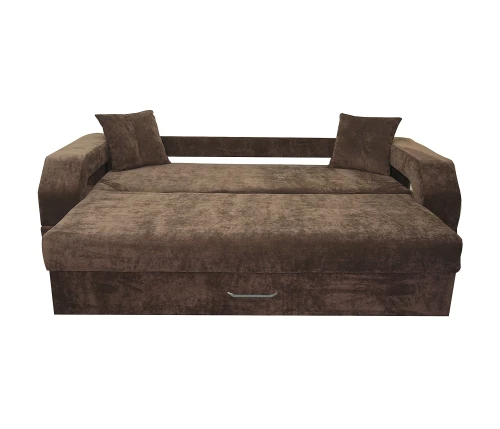 Диван еврокнижка Манчестер с подсветкой, 160 ВЕЛЮР 06 КОРИЧНЕВЫЙ