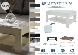 Стол журнальный BeautyStyle 26 графит темный U961/стекло черное