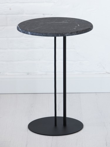 Стол приставной МеталлАрт М015 черный мрамор/черный