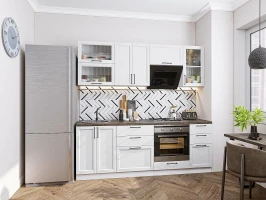 Прямая модульная кухня Сканди-02 White Silkwood Белый 2140*2200*600