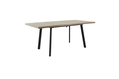 Стол Осло 140, Дуб гудзон шоколадный, Шамони/Чёрный