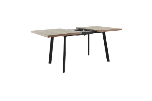 Стол Осло 140, Дуб гудзон шоколадный, Шамони/Чёрный