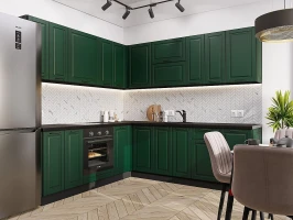 Угловая модульная кухня Дублин-02 Special Green Graphite 2140*2200/2400*600