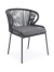 "Милан" стул плетеный из роупа, каркас алюминий темно-серый (RAL7024) муар, роуп темно-серый круглый, ткань темно-серая 027