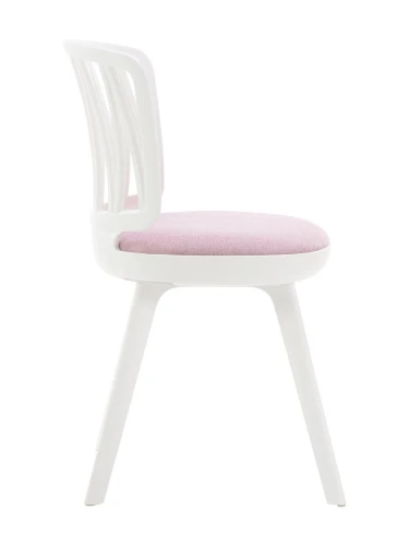 DC275 Стул пластиковый, каркас Белый, подушка Розовая