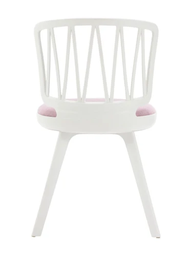 DC275 Стул пластиковый, каркас Белый, подушка Розовая