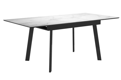 Стол DikLine SFH125 стекло Оптивайт Белый мрамор/подстолье черное