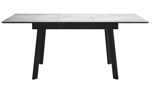 Стол DikLine SFH125 стекло Оптивайт Белый мрамор/подстолье черное