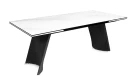 Стол DikLine KD180 керамика мрамор белый C39 глянец/опоры черные (2 уп)