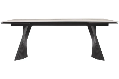 Стол DikLine KD180 керамика мрамор белый C39 глянец/опоры черные (2 уп)