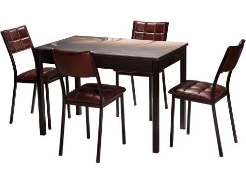 Стол М82 ДП1-03-03 1100(1400)*680 «Бристоль» Стекло Мателюкс с/в «Шоколад/орех», Н/с Арабискат