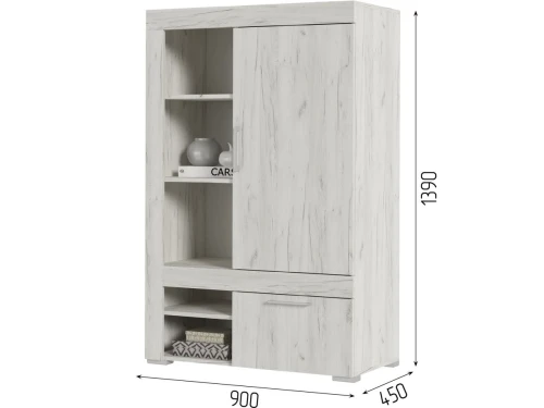 Шкаф «Гранд» ШК-3, дуб крафт белый