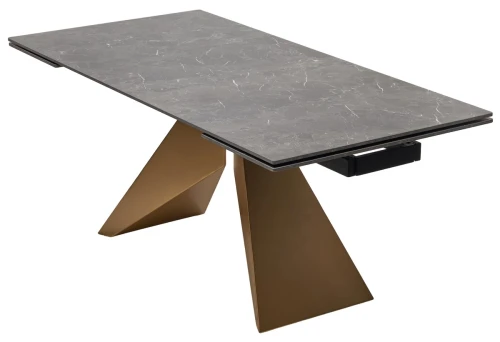Стол ALES 180 BLACK GRAVE SOLID CERAMIC, керамика / бронзовый, ®DISAUR
