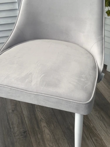 Стул NEPAL-P СВЕТЛО-СЕРЫЙ BM-4, велюр/ белый каркас М-City