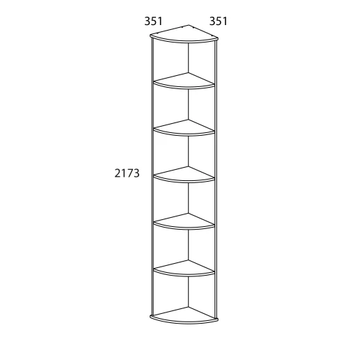 Шкаф открытый угловой   OSKAR , цвет дуб Санремо