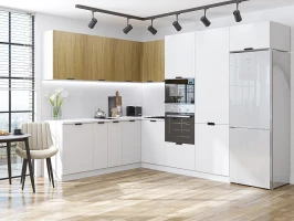 Кухонный гарнитур Евро Лайн-03 Дуб песочный/Белый