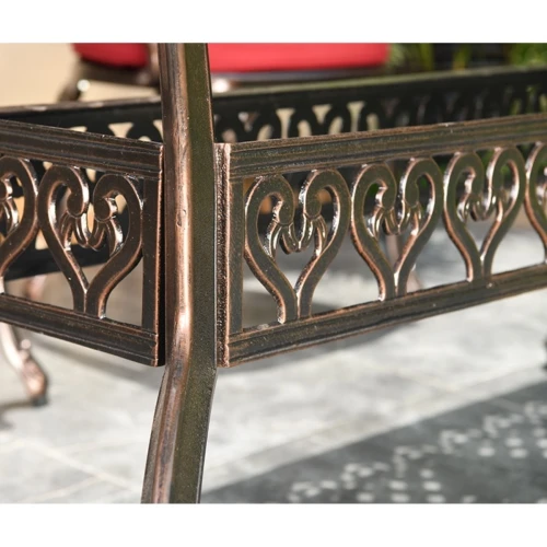 Обеденная группа из литого алюминия стол Древний путь(185х100) + 8 кресел Вулкан-2 (9 предметов)