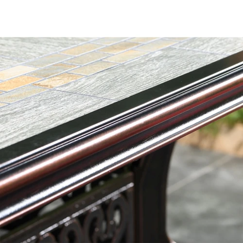 Обеденная группа из литого алюминия стол Древний путь(185х100) + 8 кресел Вулкан-2 (9 предметов)