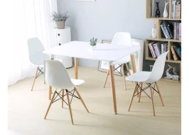 Обеденный комплект Стол Прайз Белый+ 4 кресла Люпин Белые