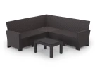 Комплект мебели с угловым диваном под ротанг Калифорния “California“ 188х188 см 5 места без подушек с кофейным столиком