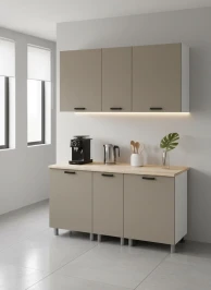 Кухня МК Аленушка 1,6м в.3 Орешник Матовый Вижен,скоба черный,сонома