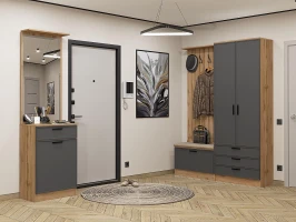 Готовая прихожая Стиль-04 Stormy Silk Дуб Вотан