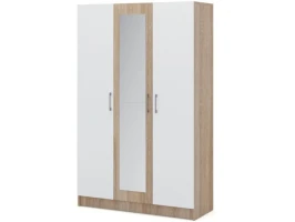 Шкаф «Алена» 3дв с зеркалом, Дуб сонома/Белый