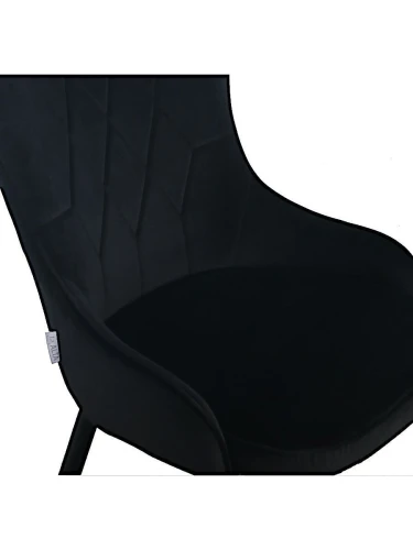 DC444 Стул мягкий, ЧЕРНЫЙ#MJ 420-48 велюр, каркас металл черный