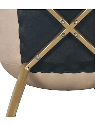 DC705 Стул мягкий, БЕЖЕВЫЙ#G62-03 велюр, каркас металл белый