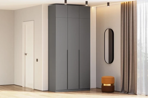 Шкаф с антресолью и наполнением (5 полок + штанга) ШК 5 (1200), Графит