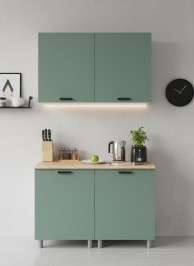 Готовая кухня МК Аленушка 1,2м Орешник Матовая Мята,скоба черный,сонома (без столешницы)