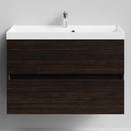Тумба Бест 90  подвесной, Палисандр ПВХ 43101 Vodok с раковиной в комплекте