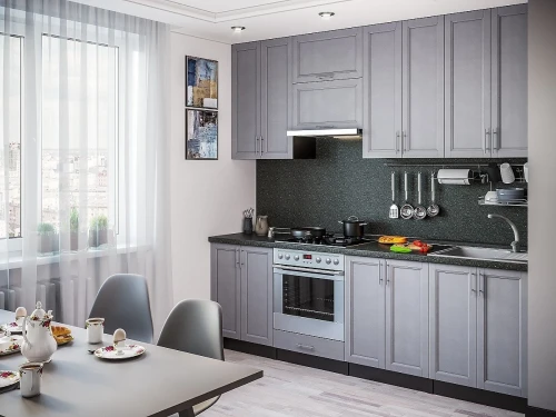 Модульная прямая кухня Сканди-03 Grey Softwood