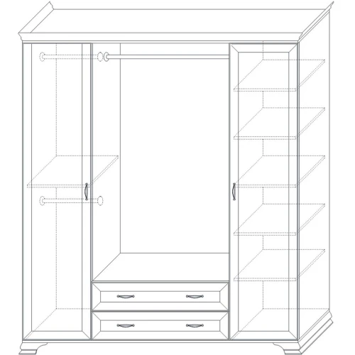 Шкаф Сиена 4дв, бежевый