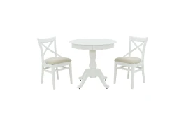 Обеденная группа Фабрицио/Соло Венский 2 белая, Дождь 29-4 Жаккард