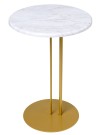 Стол приставной МеталлАрт М015 белый мрамор/золото