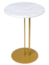 Стол приставной МеталлАрт М015 белый мрамор/золото