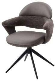 Стул ЖЕНЕВА (GENEVA) 360 град, СЕРЫЙ VEGA-88 / MIAMI-459, ткань / ЧЕРНЫЙ каркас, ®DISAUR