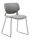 DC274 Стул пластиковый СЕРЫЙ, каркас металл черный