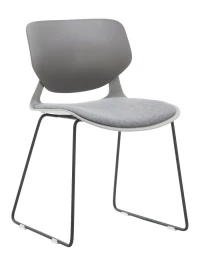 DC274 Стул пластиковый СЕРЫЙ, каркас металл черный