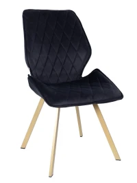 DC231 Стул мягкий поворотный 180, ГРАФИТ#M420-12 велюр, каркас металл, шампань КВАДРАТ