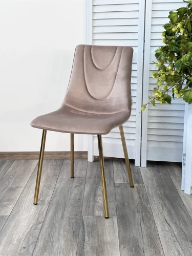 Стул ELLI BLUVEL-40 Бежевый, велюр / золотой каркас М-City